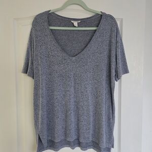 Caslon Heather Gray V-Neck Sweater